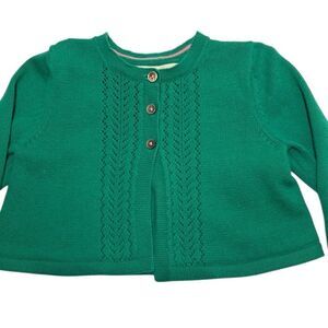 MINI BODEN Green Knit Cardigan with Button Detail